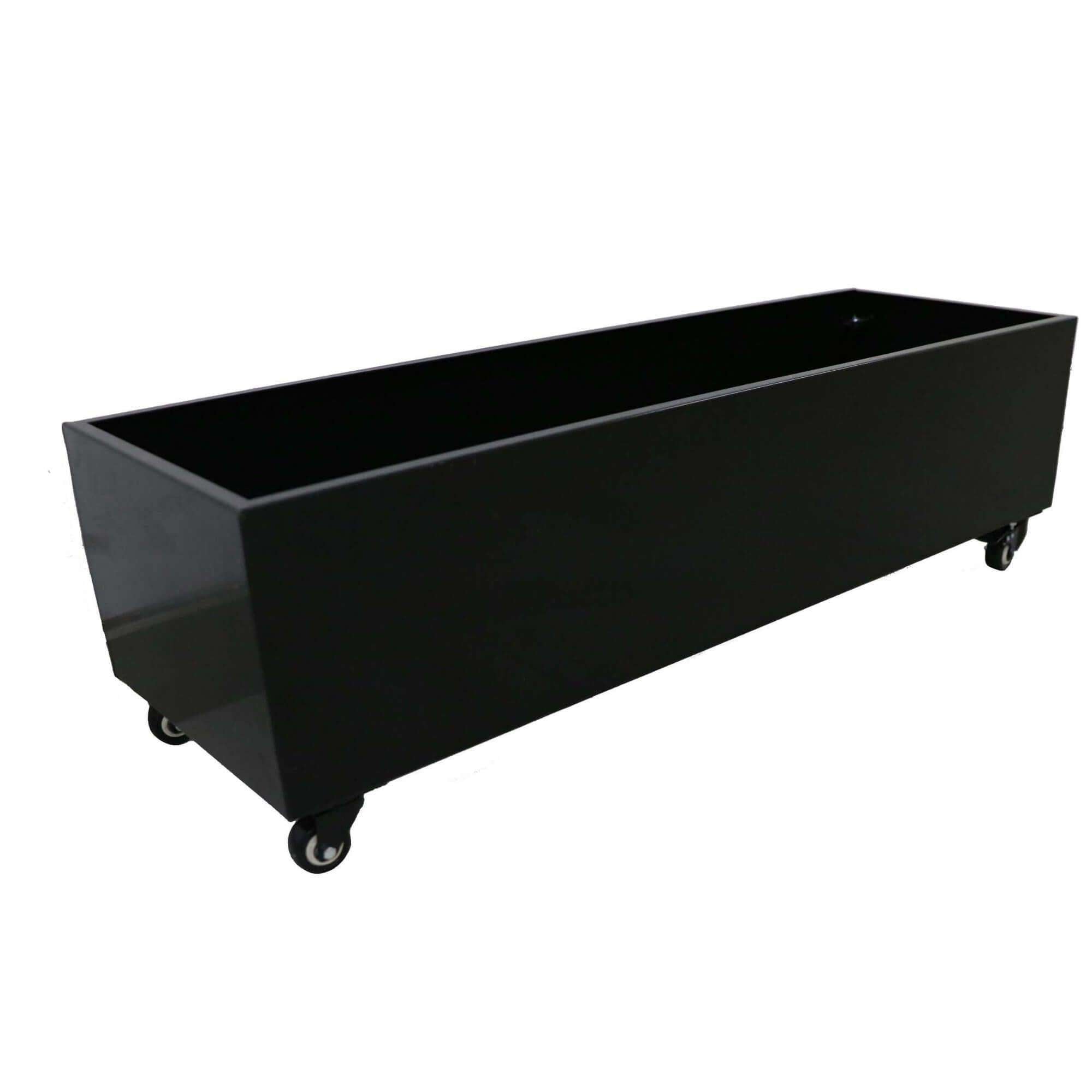 Black Metal Planter Medium + Wheels